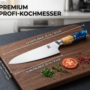 KAWOLA Damastmesser 21 cm Santoku/Kochmesser – neu OVP – Gratis Versand